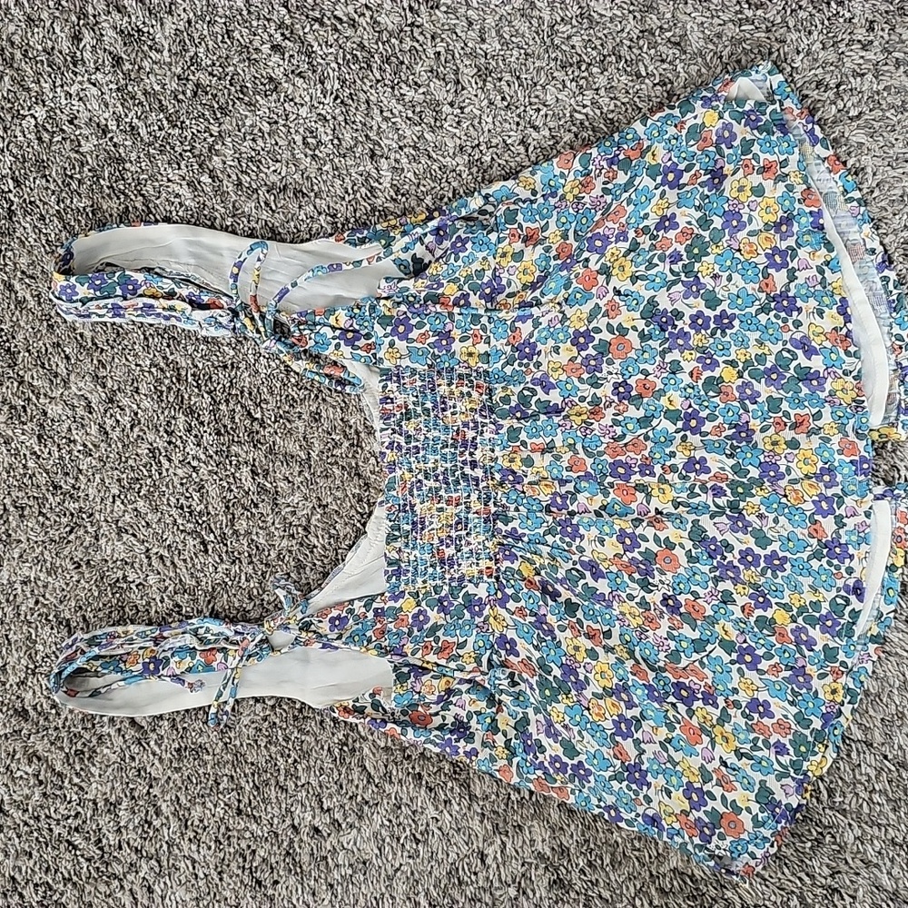 NWT Free People Ellia Printed Floral Smocked Ruffle Blouse Top - Picture 6 of 6